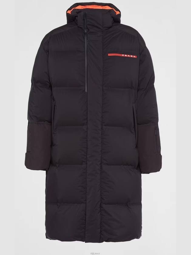 Logo Light Re-Nylon Down Padded Jacket Black - PRADA - BALAAN 7