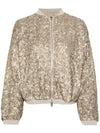 Sequin Bomber Jacket Gold - HERNO - BALAAN 1