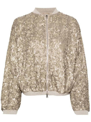 Sequin Bomber Jacket Gold - HERNO - BALAAN 1