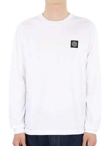 Cotton Jersey Long Sleeve T Shirt White - STONE ISLAND - BALAAN 1