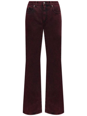 Alexander McQueen Jeans With Logo, Women's, Burgundy - ALEXANDER MCQUEEN - BALAAN 1