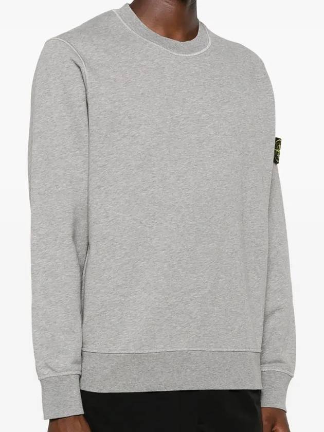 Compass Patch Cotton Sweatshirt Melange Grey - STONE ISLAND - BALAAN 4