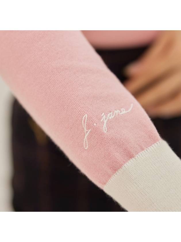 golf wear shoulder frill knit zip up Pink - J JANE - BALAAN 5