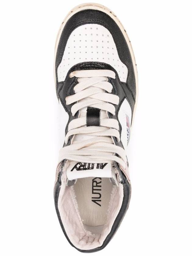 Medalist Super Vintage Leather Mid-top Sneakers White Pink Black - AUTRY - BALAAN 3