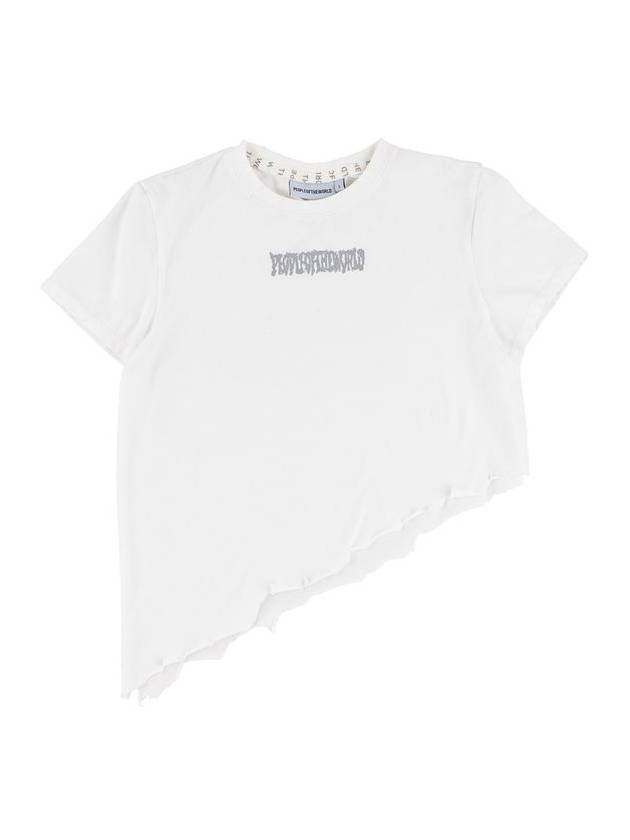 Cutting Crop Logo Short Sleeve T-Shirt White - PEOPLE OF THE WORLD - BALAAN 1