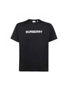 Logo Print Cotton Oversized Short Sleeve T-Shirt Black - BURBERRY - BALAAN 2