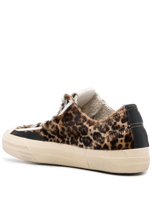 Leopard Print Lace-Up Low-Top Sneakers Brown - GOLDEN GOOSE - BALAAN 4