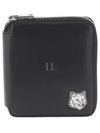 Fox Head Square Zipper Half Wallet Black - MAISON KITSUNE - BALAAN 2