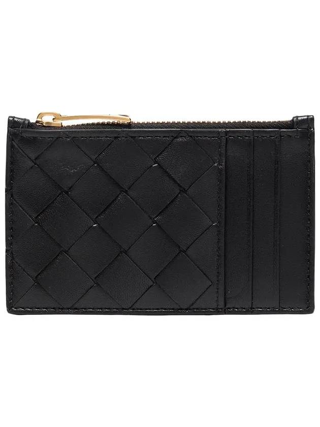 Intrecciato Zipper Card Wallet Black - BOTTEGA VENETA - BALAAN 3