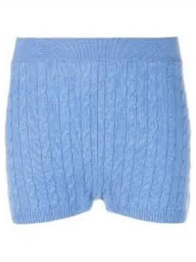 W Mini Cable Wool Cashmere Shorts Blue 1236669 - POLO RALPH LAUREN - BALAAN 1