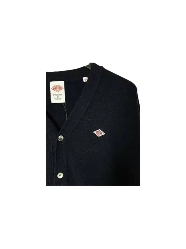 DTD0030 000 DKNAVY Vneck wool cardigan navy - DANTON - BALAAN 3