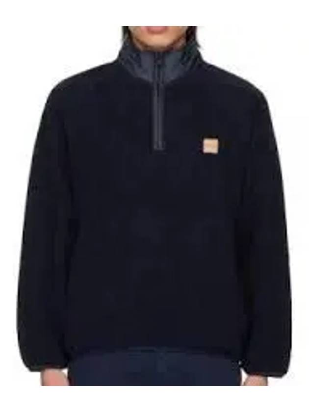 Logo Applique Fleece Sweatshirt Navy - A.P.C. - BALAAN 2