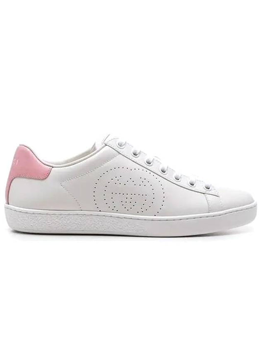 Interlocking GG Pink Tab Low Top Sneakers White - GUCCI - BALAAN 1