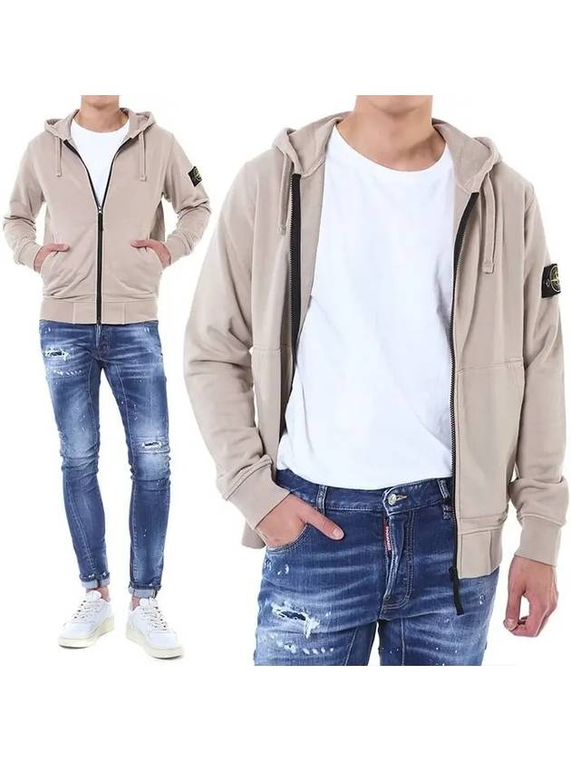 Wappen Patch Cotton Hooded Zip Up Beige - STONE ISLAND - BALAAN 2