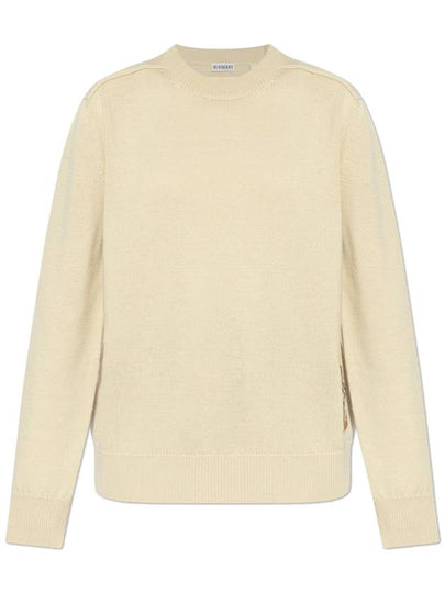 Check Label Wool Knit Top Nutmeg - BURBERRY - BALAAN 2