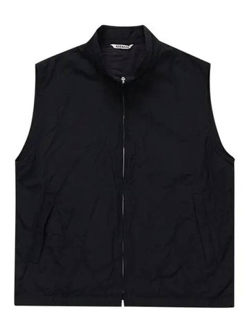 A24SV02WP BLACK High Count Wool Poplin Men s Vest - AURALEE - BALAAN 1