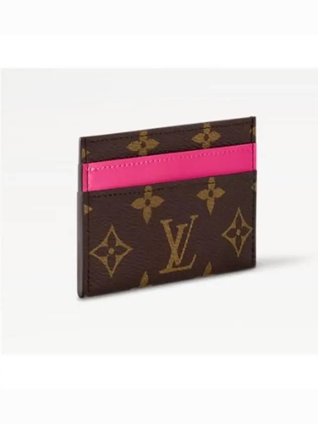 Double Card Wallet Brown Pink - LOUIS VUITTON - BALAAN 3