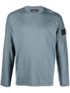 Wappen Patch Crew Neck Knit Top Blue - STONE ISLAND - BALAAN 2