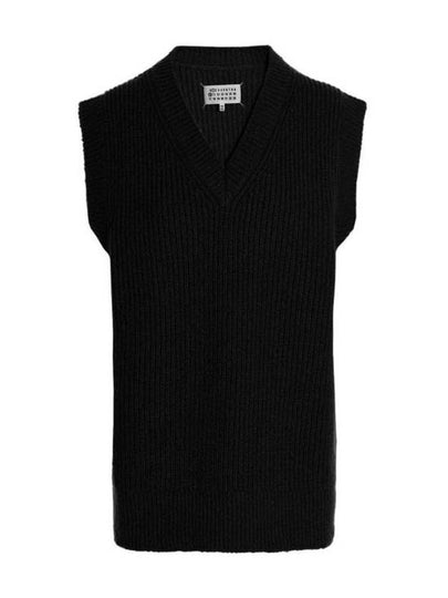 V-neck Knit Wool Vest Navy - MAISON MARGIELA - BALAAN 2