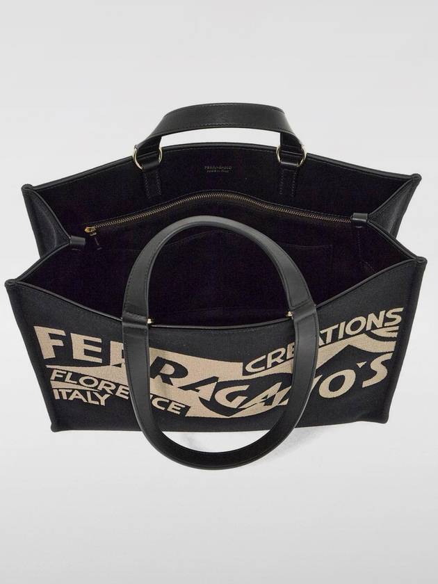 Logo Tote Bag Black - SALVATORE FERRAGAMO - BALAAN 5