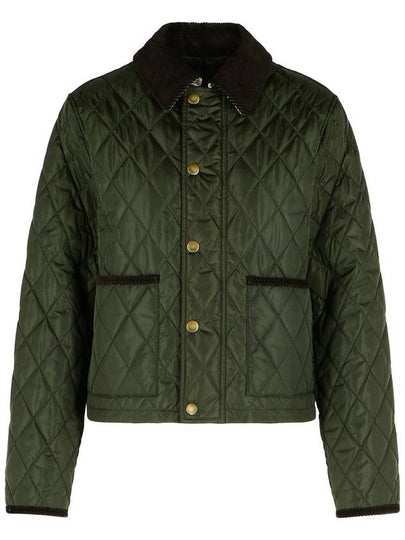 Cropped Quilted Nylon Jacket Shale Brush - BURBERRY - BALAAN 2