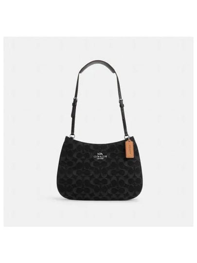 Penelope Signature Denim Shoulder Bag Black - COACH - BALAAN 2