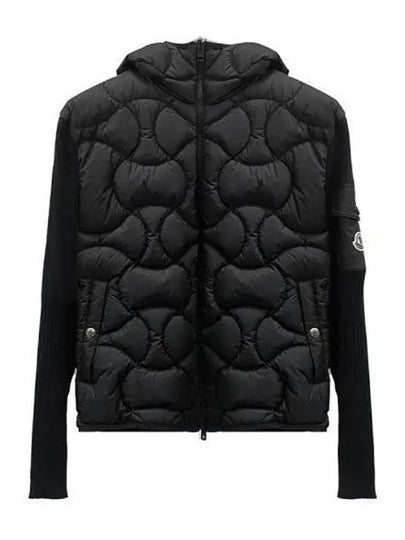 Padded Hooded Cardigan Black - MONCLER - BALAAN 2