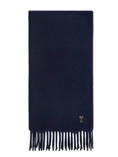 De Coeur Fringe Classic Wool Muffler Navy - AMI - BALAAN 1