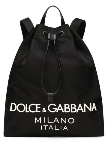 Dolce & Gabbana Nylon Backpack With Applied Logo - DOLCE&GABBANA - BALAAN 1