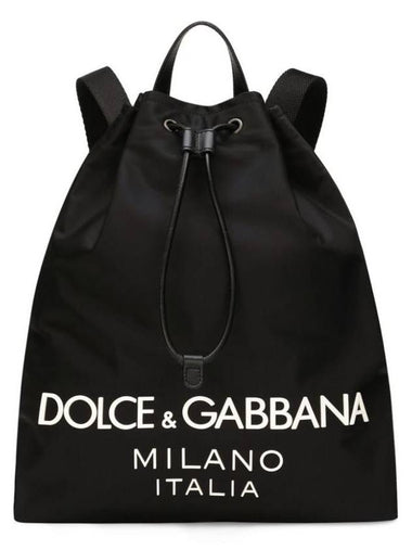 Dolce & Gabbana Nylon Backpack With Applied Logo - DOLCE&GABBANA - BALAAN 1