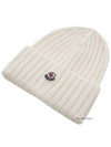 Women s Logo Patch Wool Beanie Hat 3B00036 A9327 030 - MONCLER - BALAAN 3