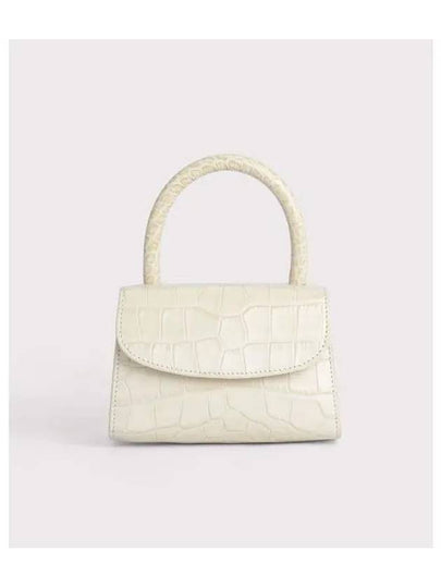 Mini Croco Embossed Leather Tote Bag Cream - BY FAR - BALAAN 2