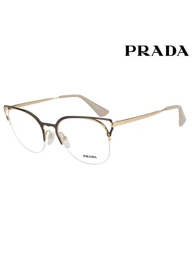 Eyewear Logo Cat Eye Metal Eyeglasses Gold - PRADA - BALAAN 3