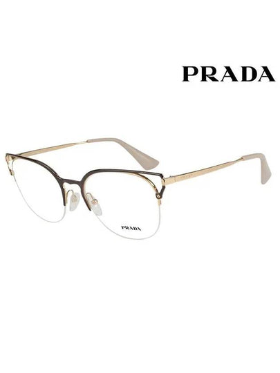 Eyewear Logo Cat Eye Metal Eyeglasses Gold - PRADA - BALAAN 2