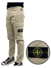 Compass Badge Gabardine Cargo Straight Pants Beige - STONE ISLAND - BALAAN 2