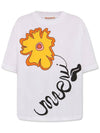 Flower Logo Oversized Short Sleeve T-Shirt White - MARNI - BALAAN 1