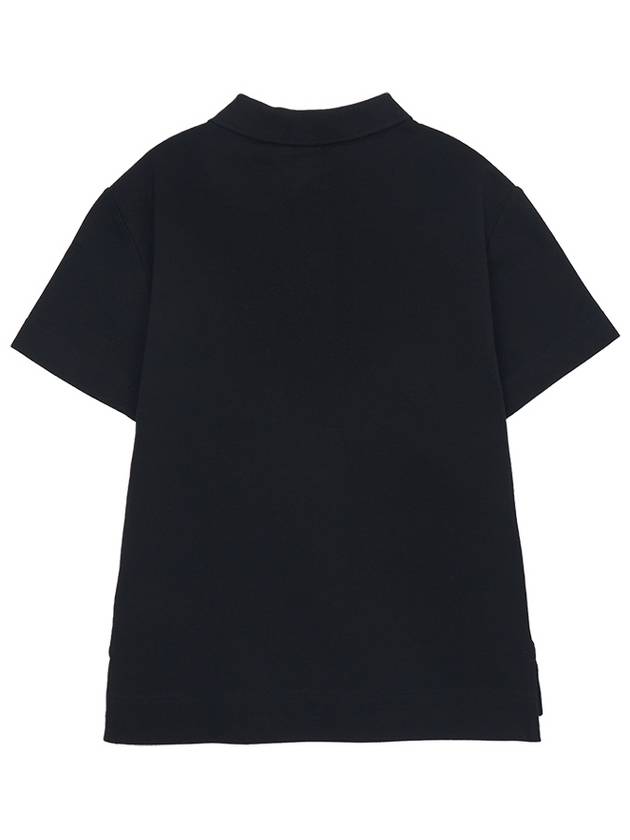 Kids Cotton Polo Shirt Black - BURBERRY - BALAAN 4