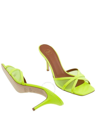 Malone Souliers Ladies Neon Yellow Perla 70 Leather Mesh Sandals, Brand Size 36 ( US Size 6 ) - MALONE SOULIERS - BALAAN 2