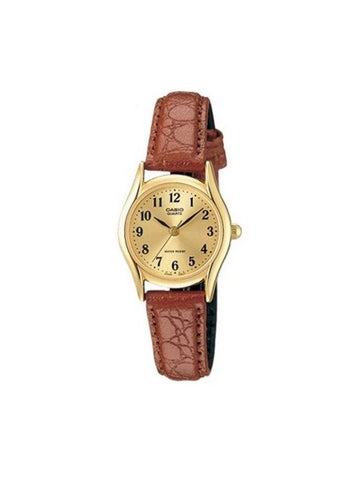 General Analog Leather Watch Brown Gold - CASIO - BALAAN 1