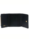 Saffiano Metal Logo Tri-Fold Half Wallet Black - PRADA - BALAAN 4