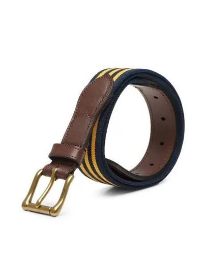 Leather Trim Cotton Belt Yellow - POLO RALPH LAUREN - BALAAN 2