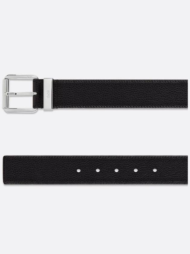 Engraved Loop Leather Belt Black - DIOR - BALAAN 3