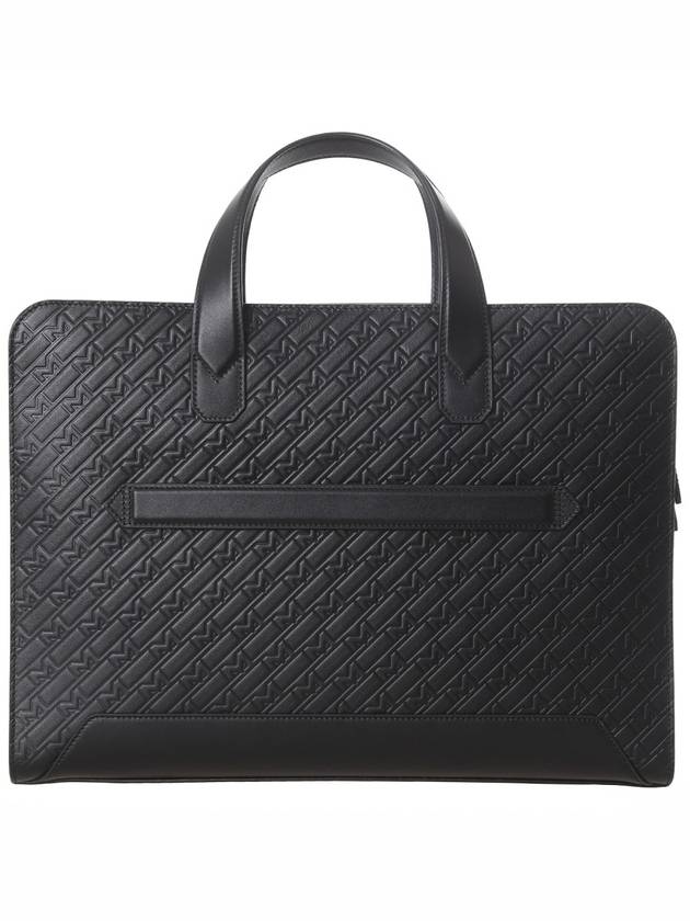 Men's Logo Leather Briefcase Black - MONTBLANC - BALAAN.