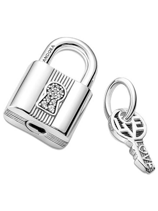 Paddle Lock Key Dangle Charm Silver - PANDORA - BALAAN 1