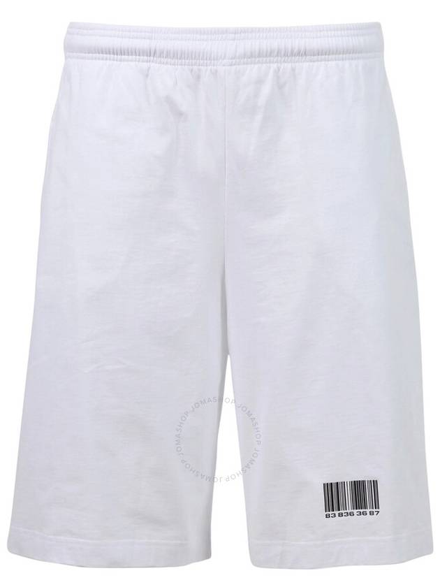 Vtmnts Men s White Barcode Print Shorts Size Small - VETEMENTS - BALAAN 2