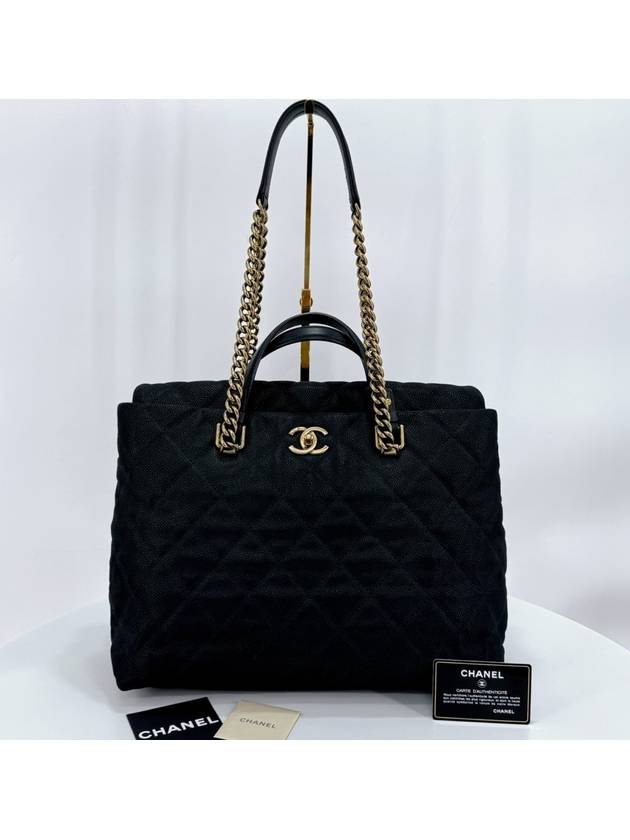 Caviar season shoulder bag tote black - CHANEL - BALAAN 1