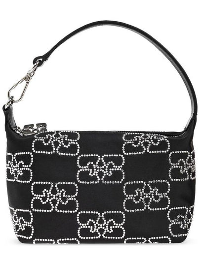 Small Butterfly Satin Sparkle Tote Bag Black - GANNI - BALAAN 2