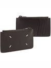 Stitched Two Tone Leather Zipper Card Wallet Black - MAISON MARGIELA - BALAAN 2