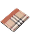 Check Print Leather Card Holder Beige - BURBERRY - BALAAN 6