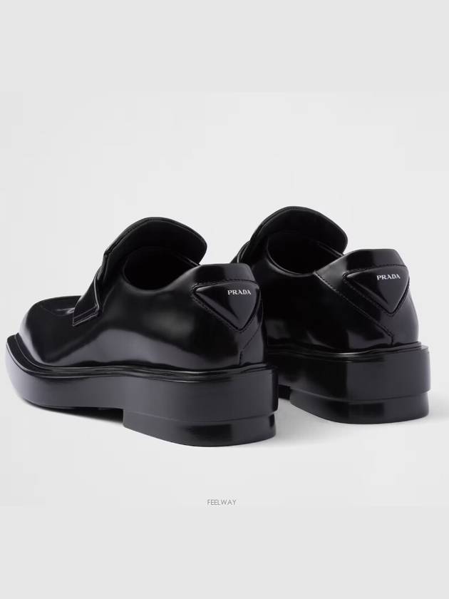 Square Toe Leather Loafers Black - PRADA - BALAAN 7